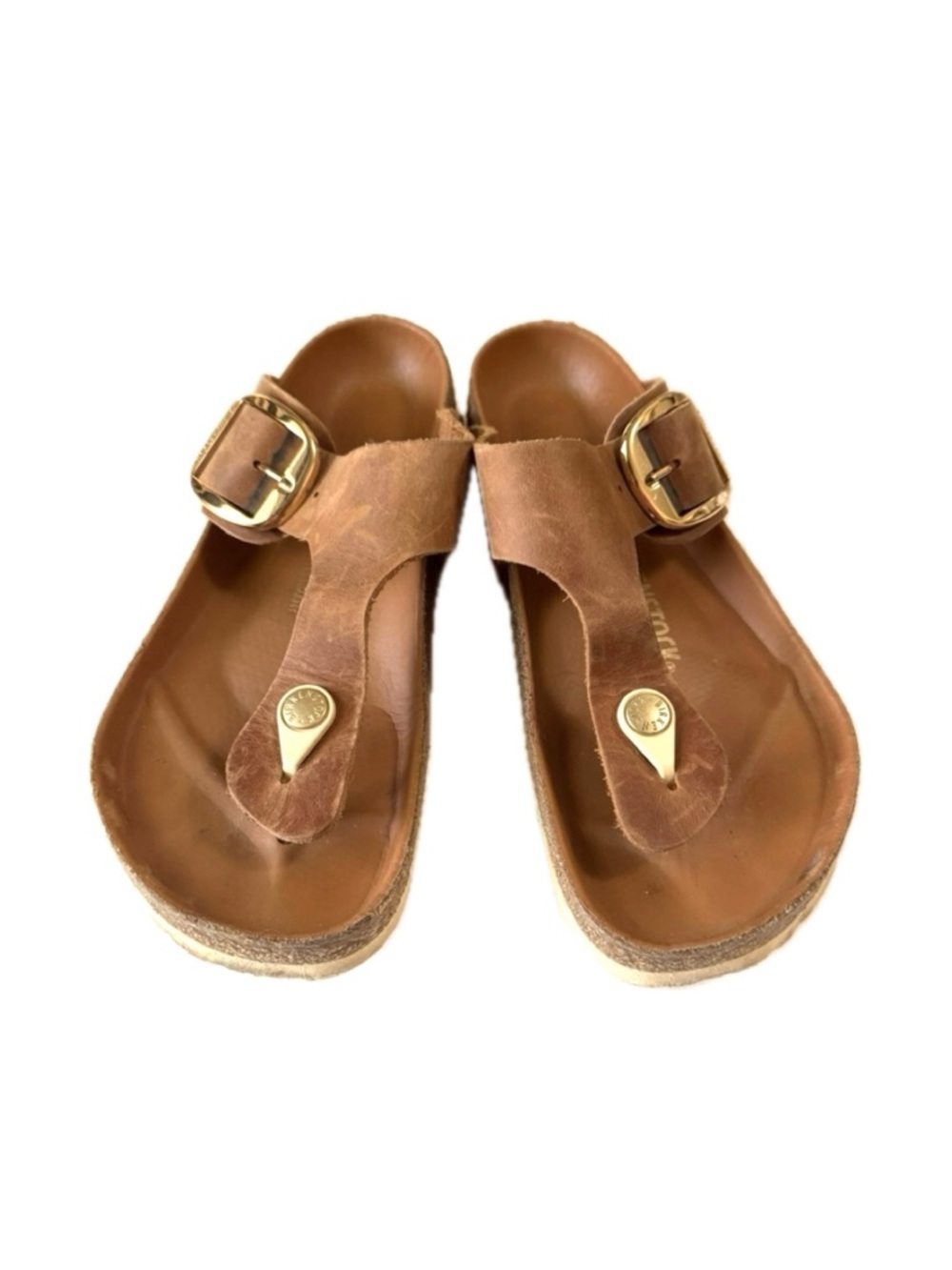 Birkenstock Gizeh Big Buckle Sandal in Cognac Size 38 EU/7.5 US - Picture 3 of 13